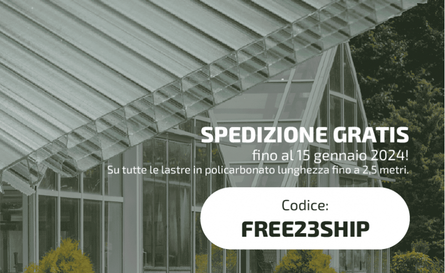 Continua la promozione PolyPiù: consegna gratuita per i prodotti fino a 2,5 metri e spedizione entro 72/96 ore! Continua la promozione PolyPiù: consegna gratuita per i prodotti fino a 2,5 metri e spedizione entro 72/96 ore!